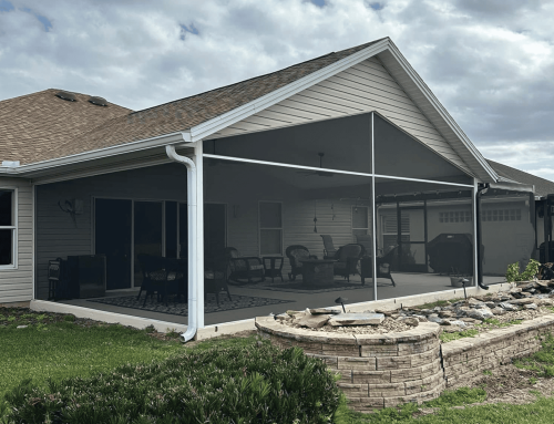 Screened porch addition with matching roofline