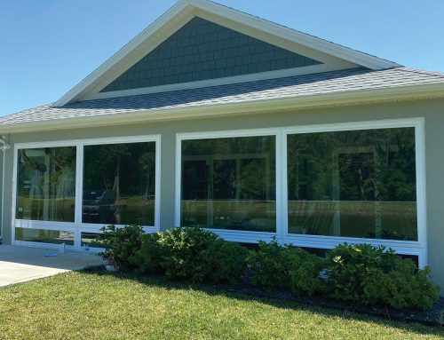 Glass lanai with gable accent