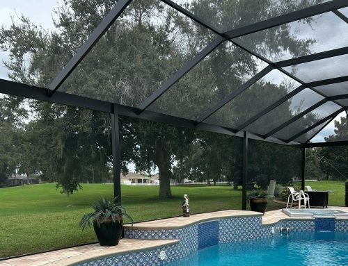 Pool cage, clear span over the water